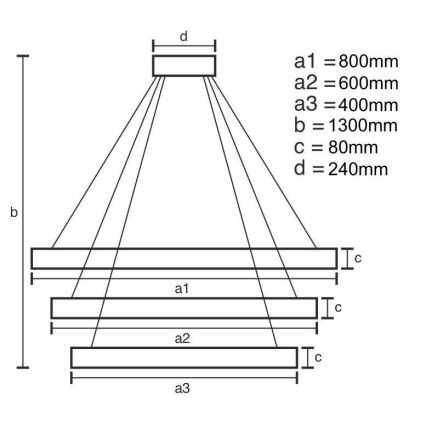 Dimmbare LED-Hängeleuchte an Schnur LED/240W/230V 3000-6500K + Fernbedienung