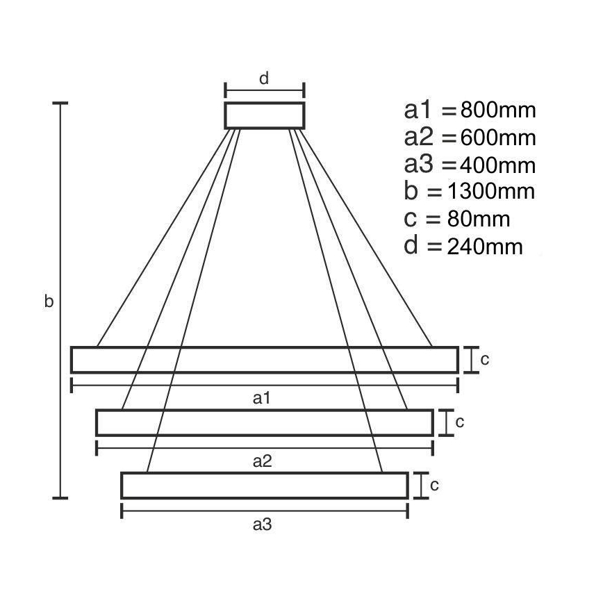 Dimmbare LED-Hängeleuchte an Schnur LED/240W/230V 3000-6500K + Fernbedienung
