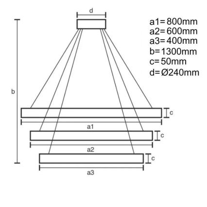 Dimmbare LED-Hängeleuchte an Schnur LED/250W/230V 3000-6500K + Fernbedienung