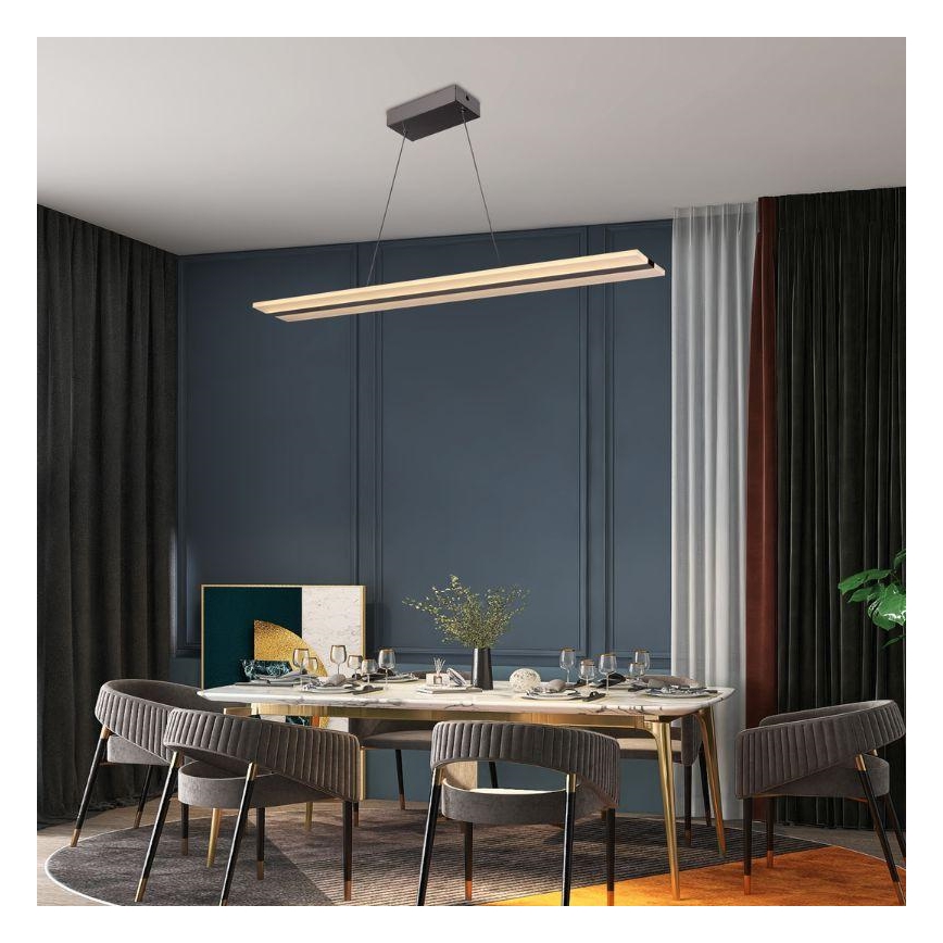 Dimmbare LED-Hängeleuchte an Schnur LED/40W/230V 3000-6500K Chrom + Fernbedienung