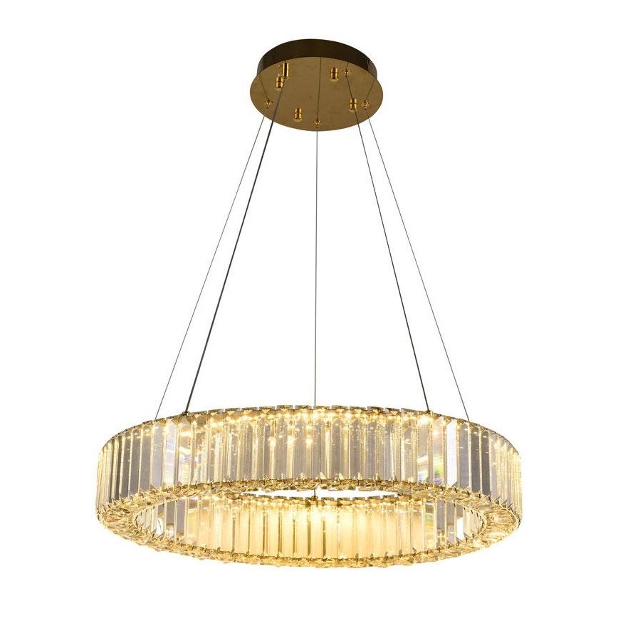 Dimmbarer LED-Kristallkronleuchter an Schnur LED/40W/230V 3000-6500K Chrom/golden + Fernbedienung