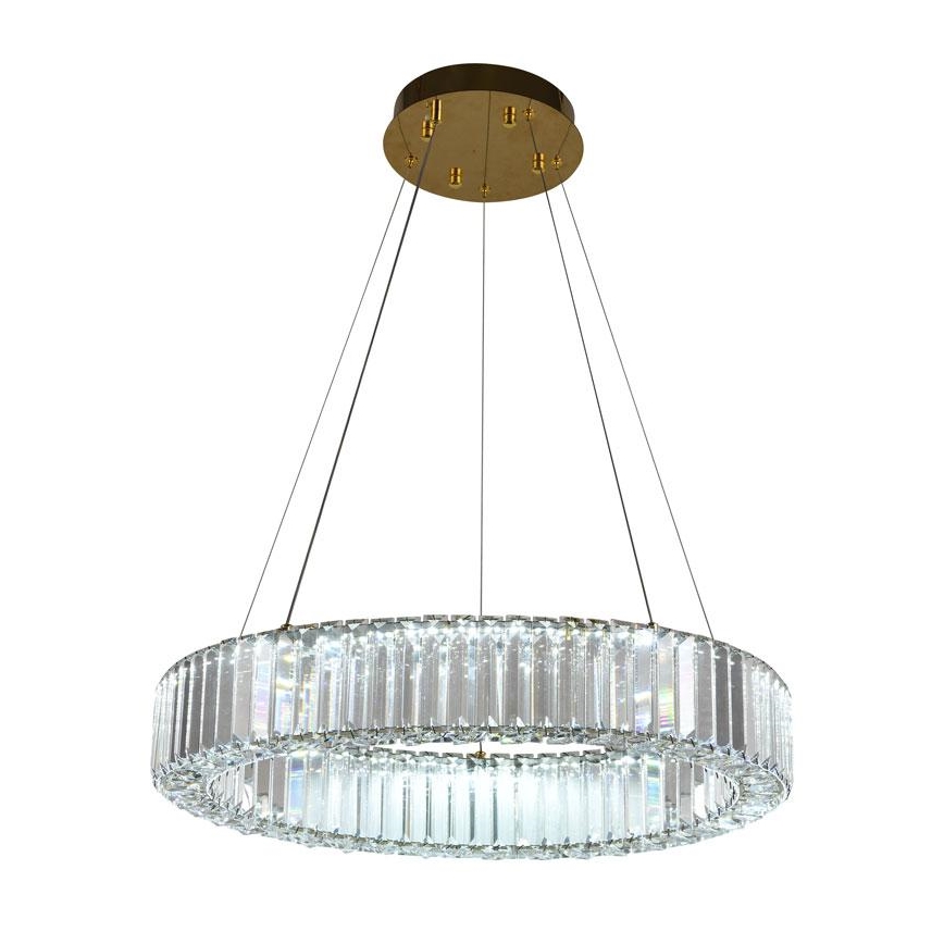 Dimmbarer LED-Kristallkronleuchter an Schnur LED/40W/230V 3000-6500K Chrom/golden + Fernbedienung
