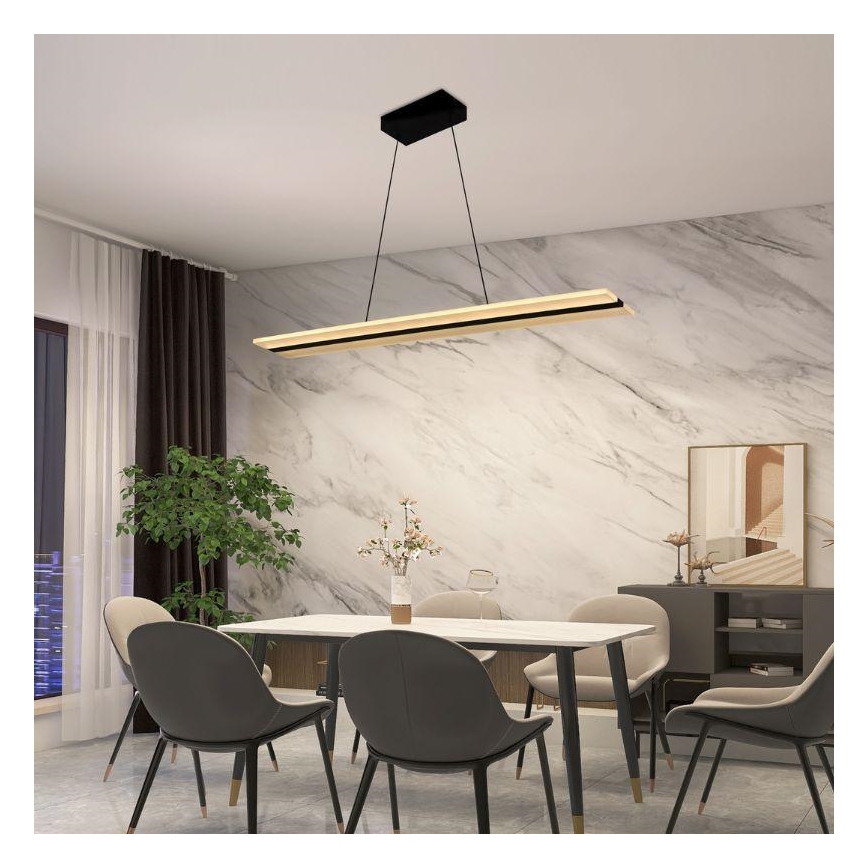 Dimmbare LED-Hängeleuchte an Schnur LED/40W/230V 3000-6500K schwarz + Fernbedienung