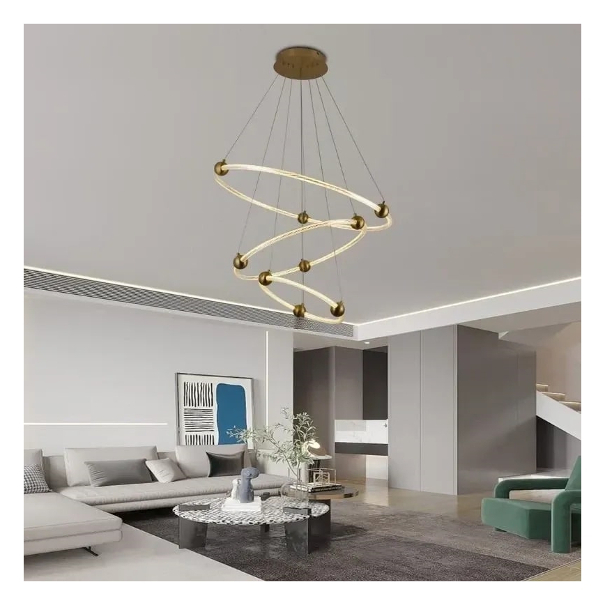 Dimmbare LED-Hängeleuchte an Schnur LED/45W/230V 3000-6500K + Fernbedienung