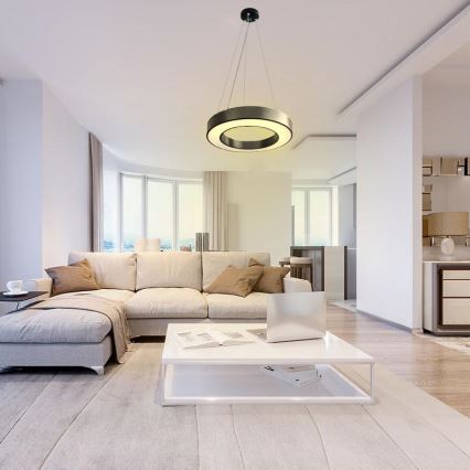 Dimmbare LED-Hängeleuchte an Schnur LED/45W/230V 3000-6500K schwarz + Fernbedienung