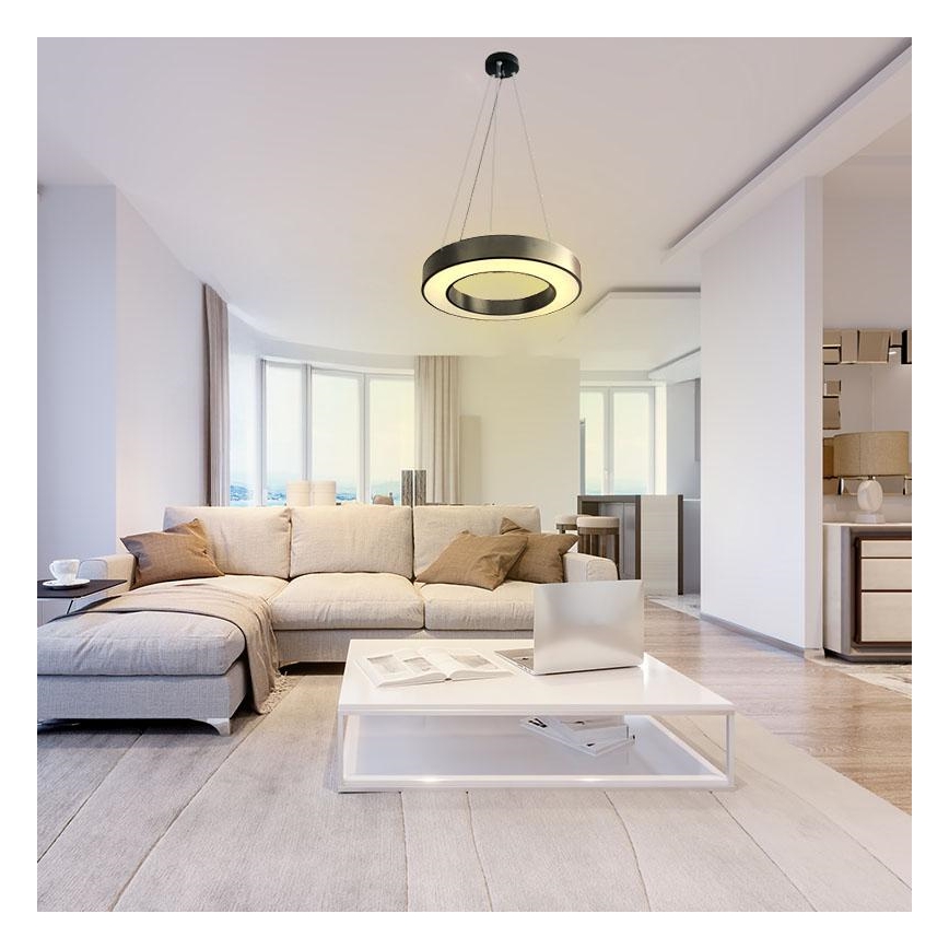 Dimmbare LED-Hängeleuchte an Schnur LED/45W/230V 3000-6500K schwarz + Fernbedienung