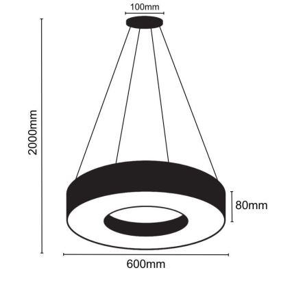 Dimmbare LED-Hängeleuchte an Schnur LED/45W/230V 3000-6500K schwarz + Fernbedienung
