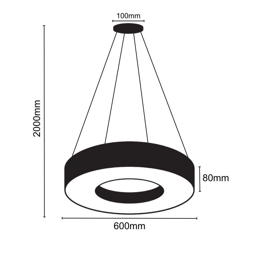 Dimmbare LED-Hängeleuchte an Schnur LED/45W/230V 3000-6500K schwarz + Fernbedienung