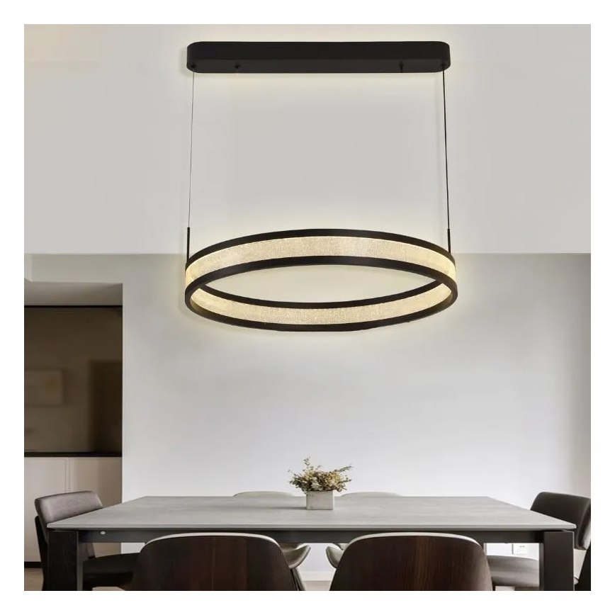 Dimmbare LED-Hängeleuchte an Schnur LED/45W/230V 3000-6500K schwarz + Fernbedienung