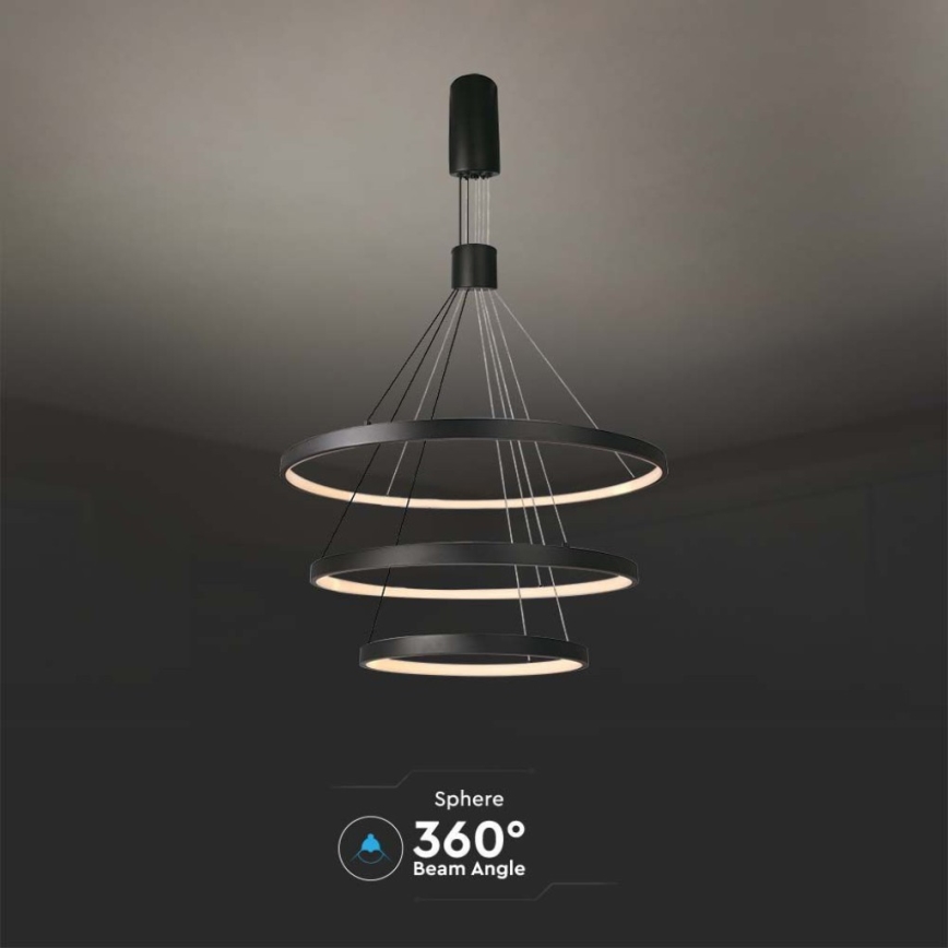 Dimmbare LED-Hängeleuchte an Schnur LED/46W/230V 3000K schwarz