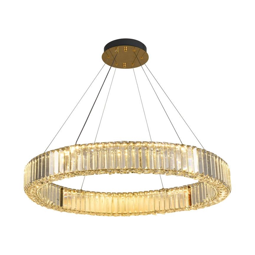 Dimmbarer LED-Kristallkronleuchter an Schnur LED/50W/230V 3000-6500K Chrom/golden + Fernbedienung