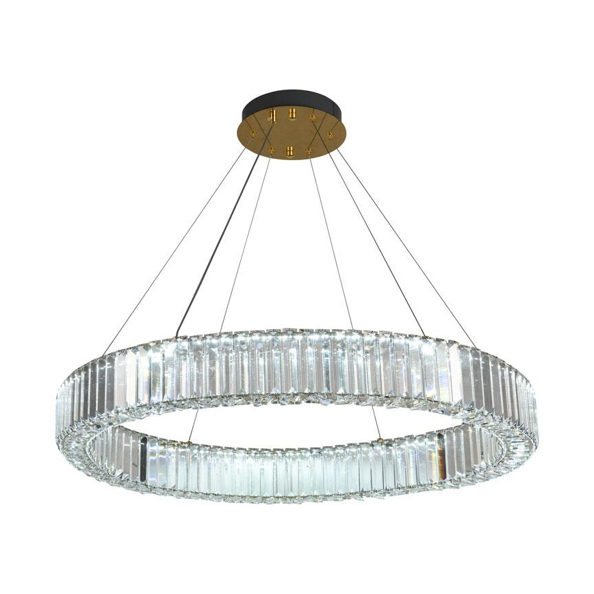 Dimmbarer LED-Kristallkronleuchter an Schnur LED/50W/230V 3000-6500K Chrom/golden + Fernbedienung