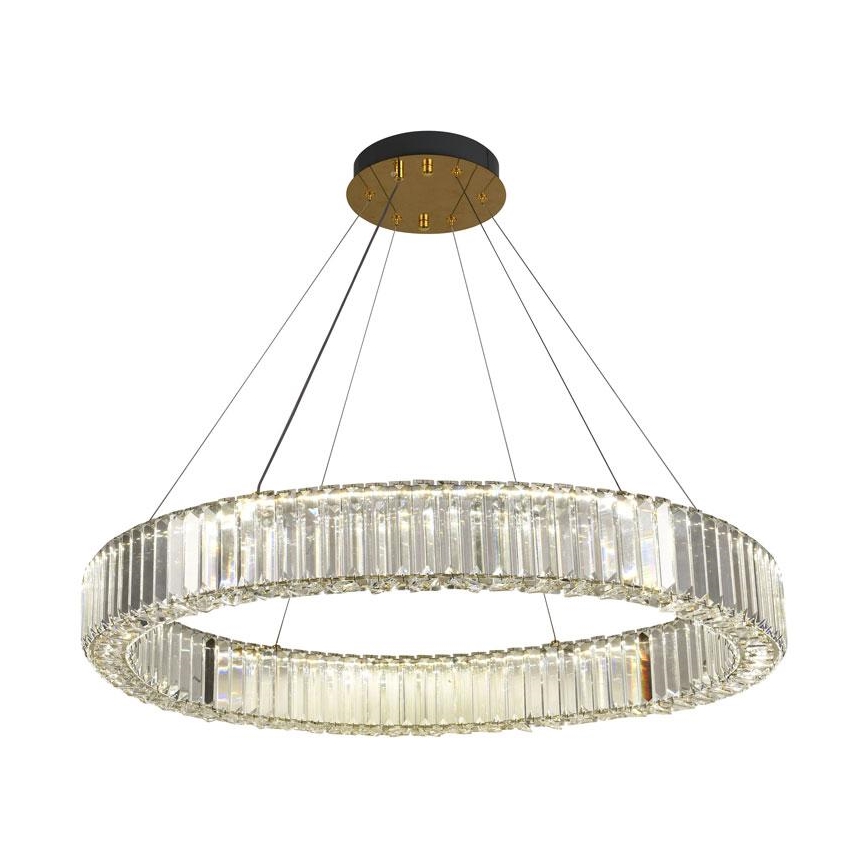Dimmbarer LED-Kristallkronleuchter an Schnur LED/50W/230V 3000-6500K Chrom/golden + Fernbedienung