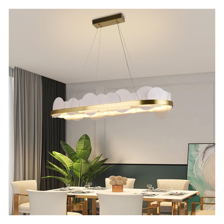 Dimmbare LED-Hängeleuchte an Schnur LED/50W/230V 3000-6500K golden + Fernbedienung
