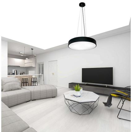 Dimmbare LED-Hängeleuchte an Schnur LED/50W/230V 3000-6500K schwarz + Fernbedienung