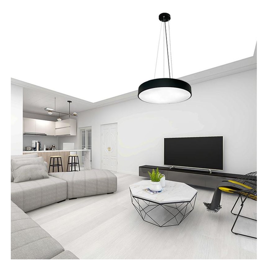 Dimmbare LED-Hängeleuchte an Schnur LED/50W/230V 3000-6500K schwarz + Fernbedienung