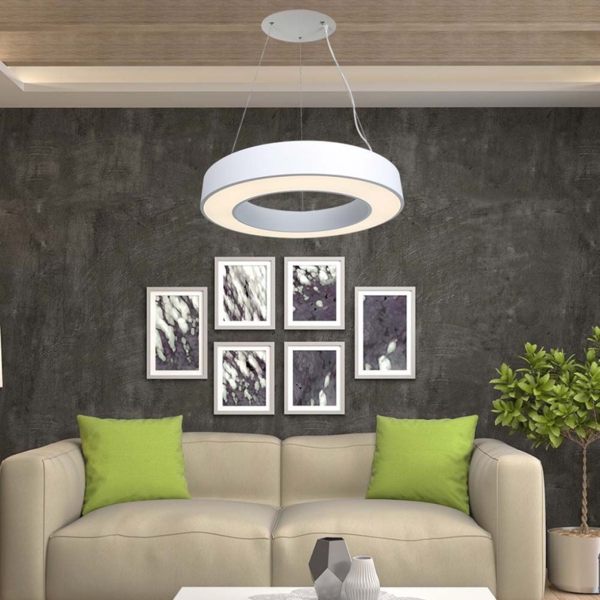 Dimmbare LED-Hängeleuchte an Schnur LED/50W/230V 4000K d 60 cm weiß