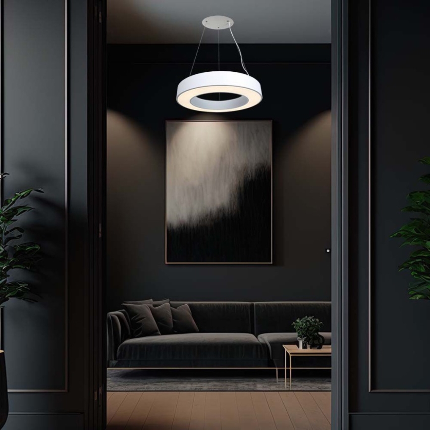Dimmbare LED-Hängeleuchte an Schnur LED/50W/230V 4000K d 60 cm weiß
