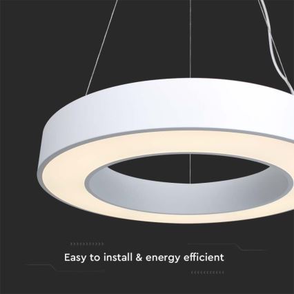 Dimmbare LED-Hängeleuchte an Schnur LED/50W/230V 4000K d 60 cm weiß