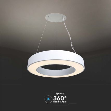 Dimmbare LED-Hängeleuchte an Schnur LED/50W/230V 4000K d 60 cm weiß