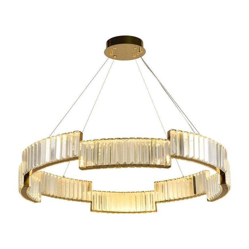 Dimmbarer LED-Kristallkronleuchter an Schnur LED/60W/230V 3000-6500K golden + Fernbedienung
