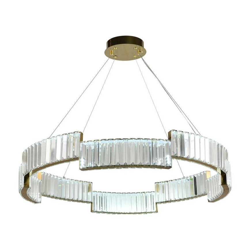Dimmbarer LED-Kristallkronleuchter an Schnur LED/60W/230V 3000-6500K golden + Fernbedienung