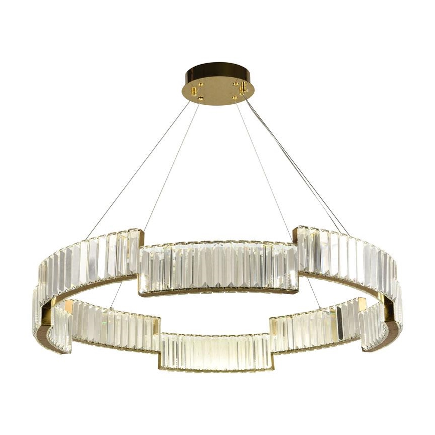 Dimmbarer LED-Kristallkronleuchter an Schnur LED/60W/230V 3000-6500K golden + Fernbedienung