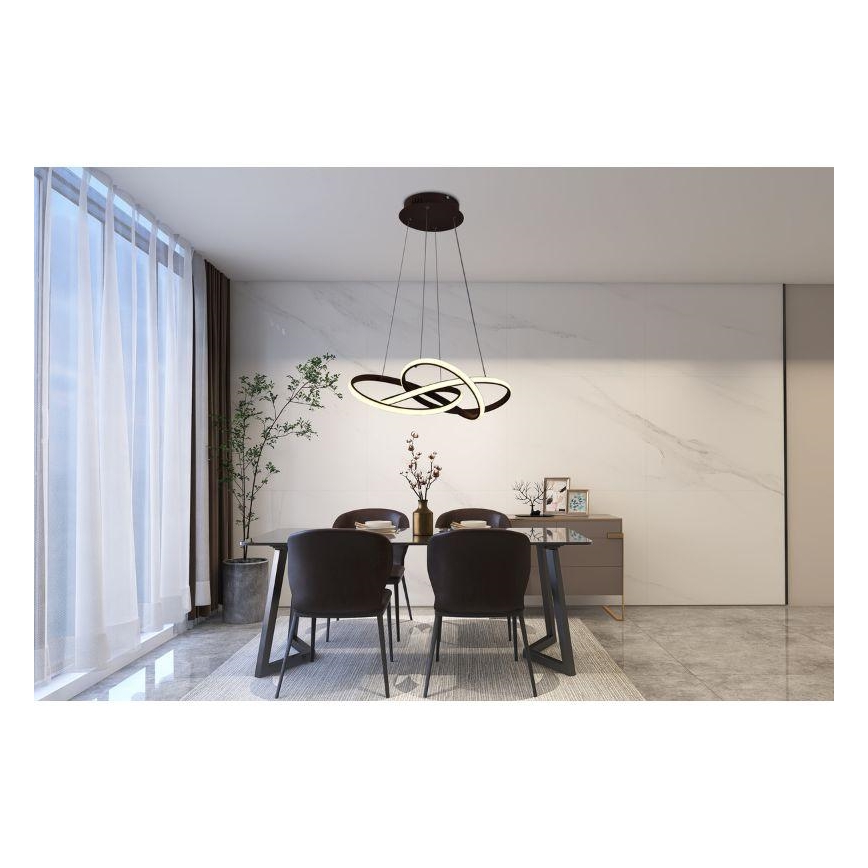 Dimmbare LED-Hängeleuchte an Schnur LED/65W/230V 3000-6500K braun + Fernbedienung