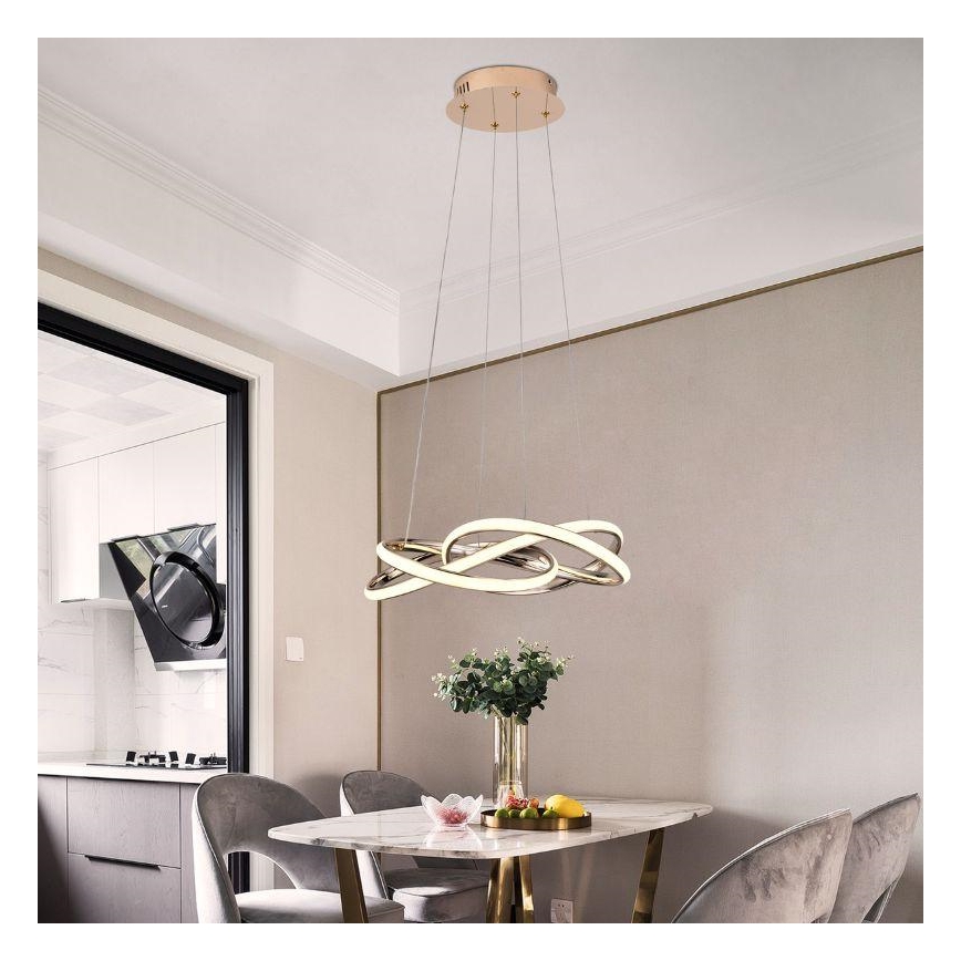 Dimmbare LED-Hängeleuchte an Schnur LED/65W/230V 3000-6500K golden + Fernbedienung