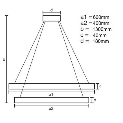 Dimmbare LED-Hängeleuchte an Schnur LED/70W/230V 3000-6500K + Fernbedienung