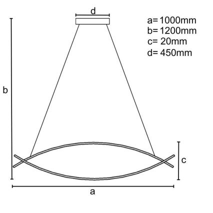 Dimmbare LED-Hängeleuchte an Schnur LED/70W/230V 3000-6500K + Fernbedienung