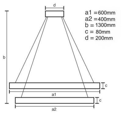 Dimmbare LED-Hängeleuchte an Schnur LED/80W/230V 3000-6500K + Fernbedienung