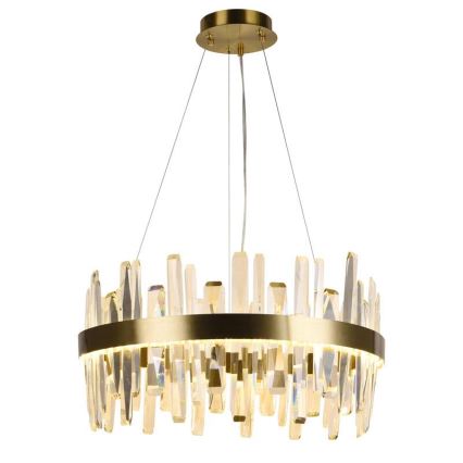 Dimmbarer LED-Kristall-Kronleuchter an Schnur LED/80W/230V 3000-6500K golden + Fernbedienung