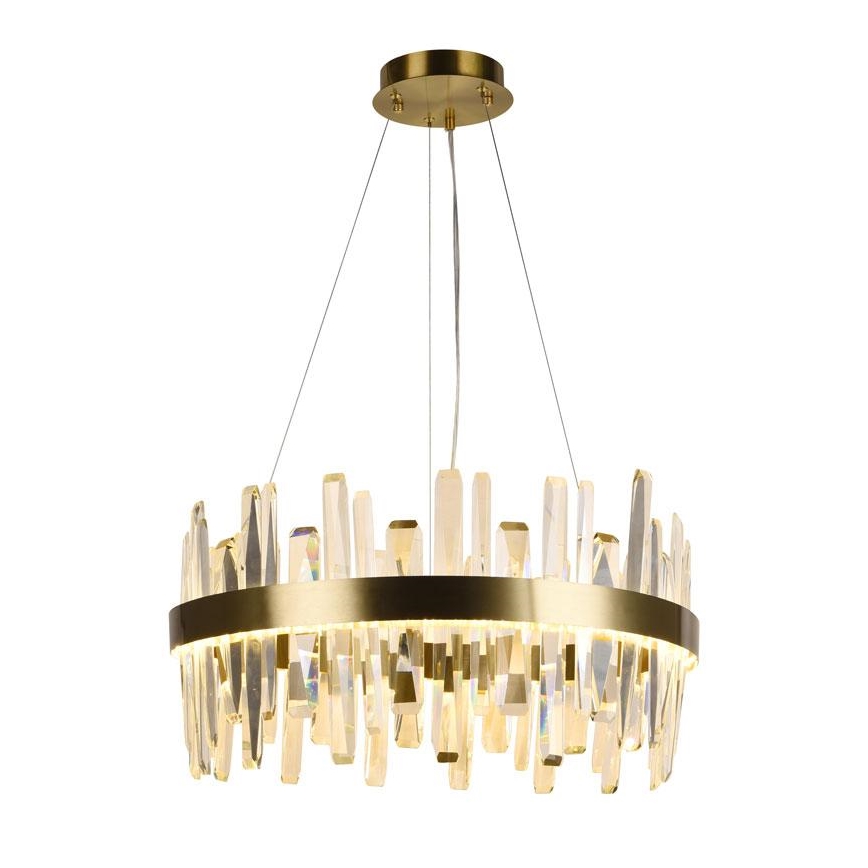 Dimmbarer LED-Kristall-Kronleuchter an Schnur LED/80W/230V 3000-6500K golden + Fernbedienung