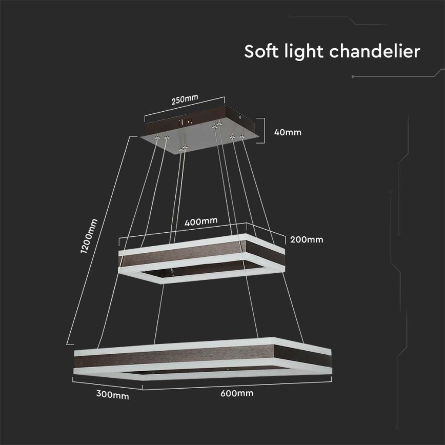 Dimmbare LED-Hängeleuchte LED/113W/230V 3000K braun