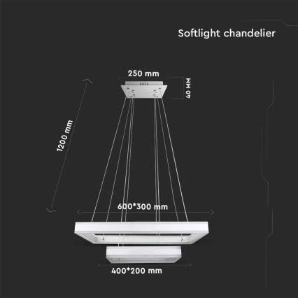 Dimmbare LED-Hängeleuchte LED/113W/230V 3000K weiß