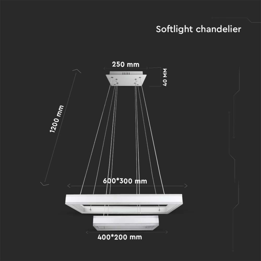 Dimmbare LED-Hängeleuchte LED/113W/230V 3000K weiß