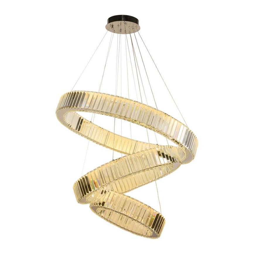 Dimmbarer LED-Kristallkronleuchter an einer Aufhängung LED/115W/230V 3000-6500K glänzendes Chrom + Fernbedienung
