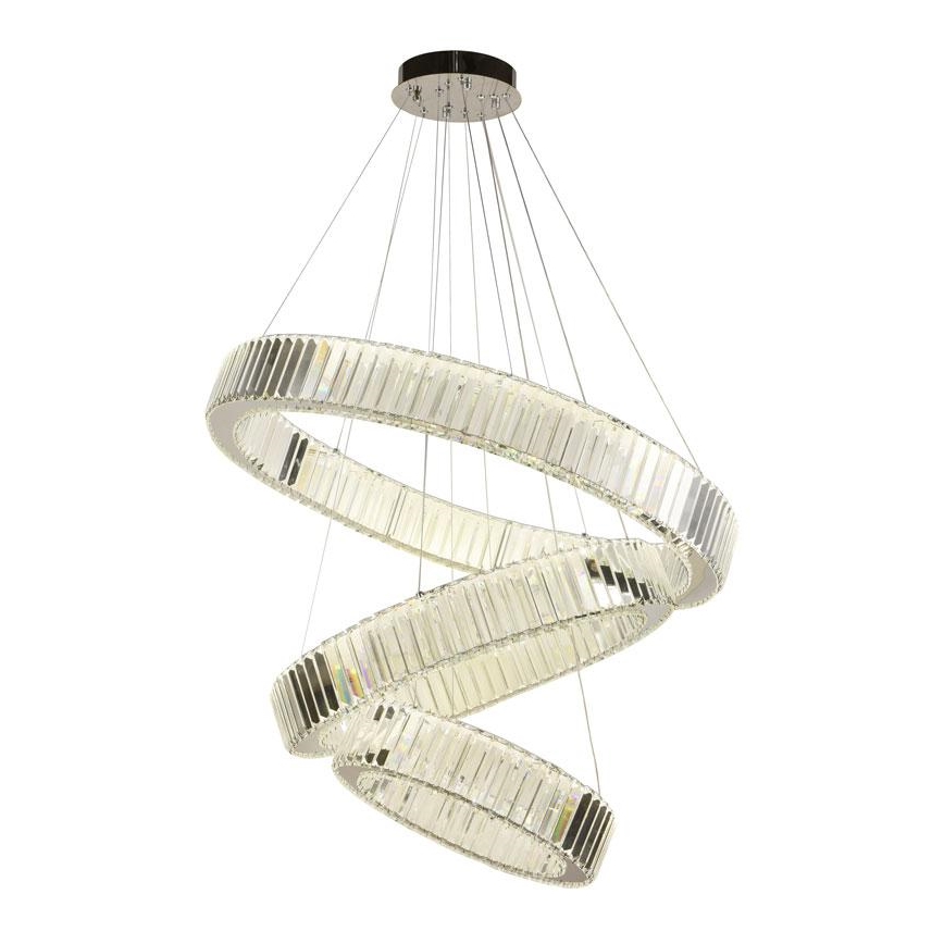 Dimmbarer LED-Kristallkronleuchter an einer Aufhängung LED/115W/230V 3000-6500K glänzendes Chrom + Fernbedienung