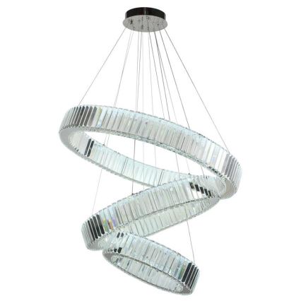 Dimmbarer LED-Kristallkronleuchter an einer Aufhängung LED/115W/230V 3000-6500K glänzendes Chrom + Fernbedienung