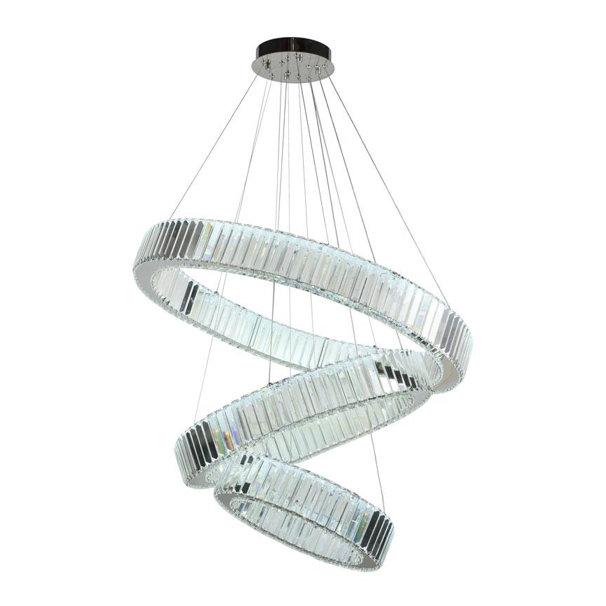 Dimmbarer LED-Kristallkronleuchter an einer Aufhängung LED/115W/230V 3000-6500K glänzendes Chrom + Fernbedienung