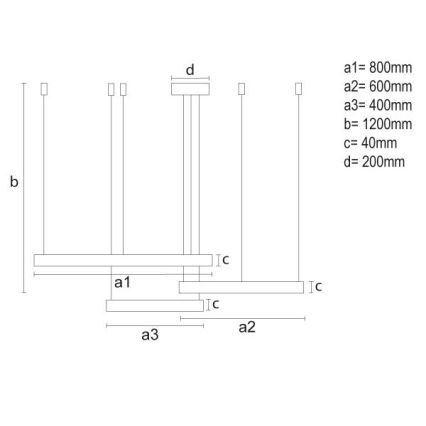 Dimmbare LED-Hängeleuchte LED/125W/230V 3000-6500K + Fernbedienung