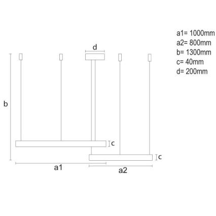 Dimmbare LED-Hängeleuchte LED/128W/230V 3000-6500K + Fernbedienung