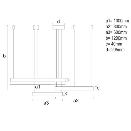 Dimmbare LED-Hängeleuchte LED/170W/230V 3000-6500K + Fernbedienung