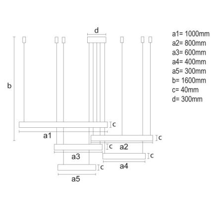 Dimmbare LED-Hängeleuchte LED/220W/230V 3000-6500K + Fernbedienung