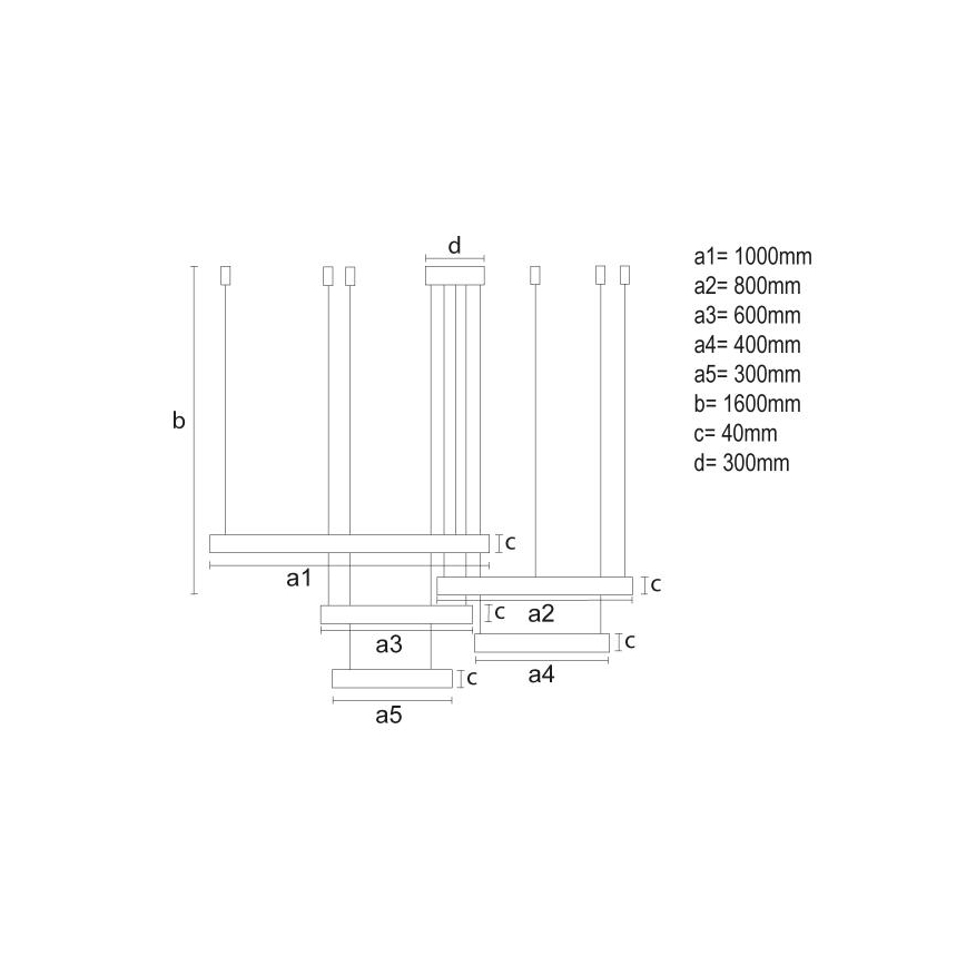 Dimmbare LED-Hängeleuchte LED/220W/230V 3000-6500K + Fernbedienung