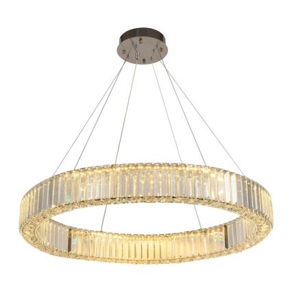 Dimmbarer LED-Kristallkronleuchter an einer Aufhängung LED/50W/230V 3000-6500K glänzendes Chrom + Fernbedienung