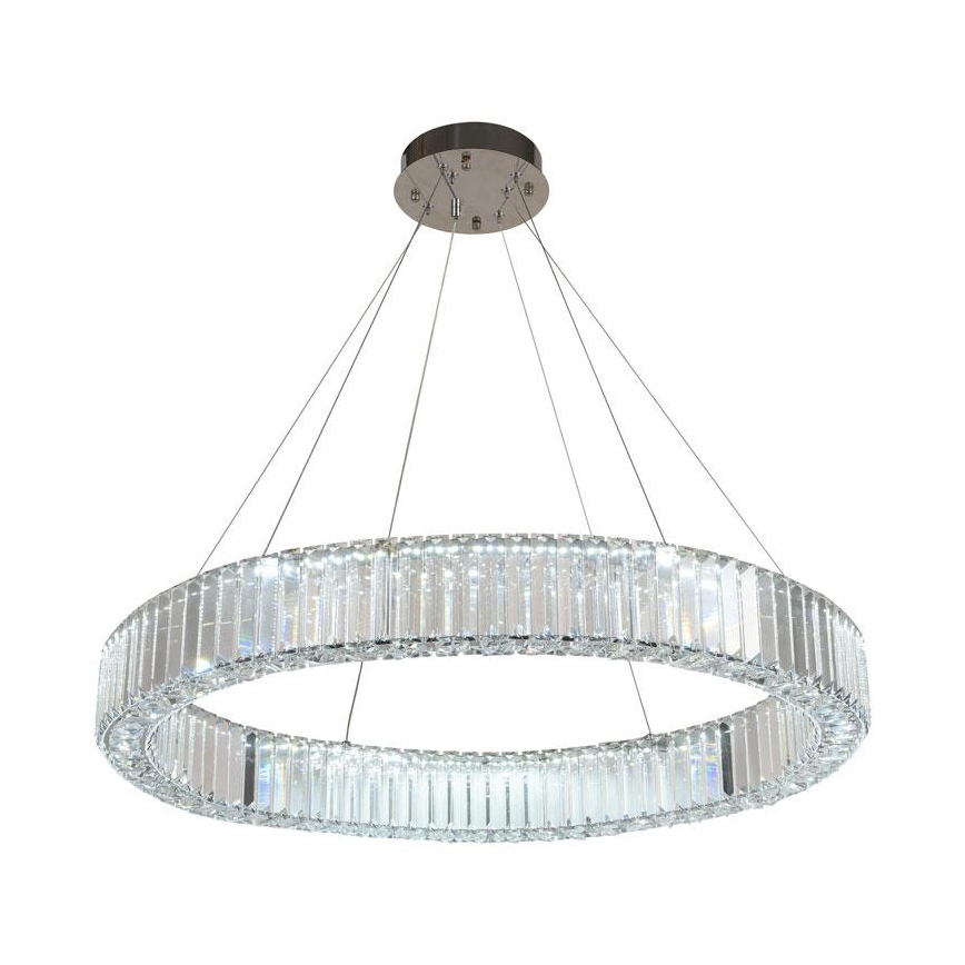 Dimmbarer LED-Kristallkronleuchter an einer Aufhängung LED/50W/230V 3000-6500K glänzendes Chrom + Fernbedienung