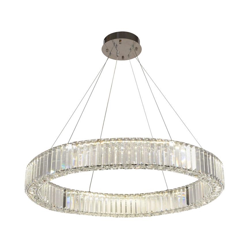 Dimmbarer LED-Kristallkronleuchter an einer Aufhängung LED/50W/230V 3000-6500K glänzendes Chrom + Fernbedienung