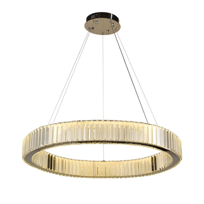 Dimmbarer LED-Kristallkronleuchter an einer Aufhängung LED/50W/230V 3000-6500K glänzendes Chrom + Fernbedienung